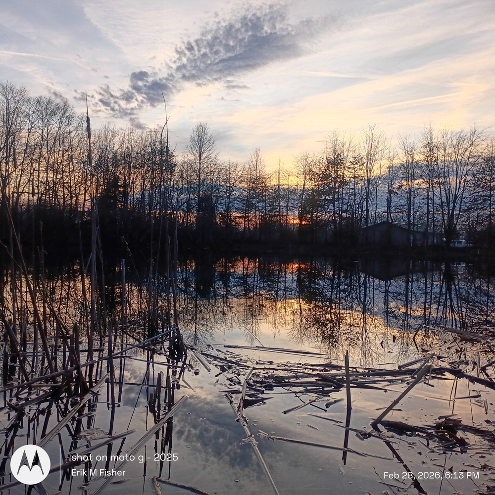 Sunset Over Tranquil Lake